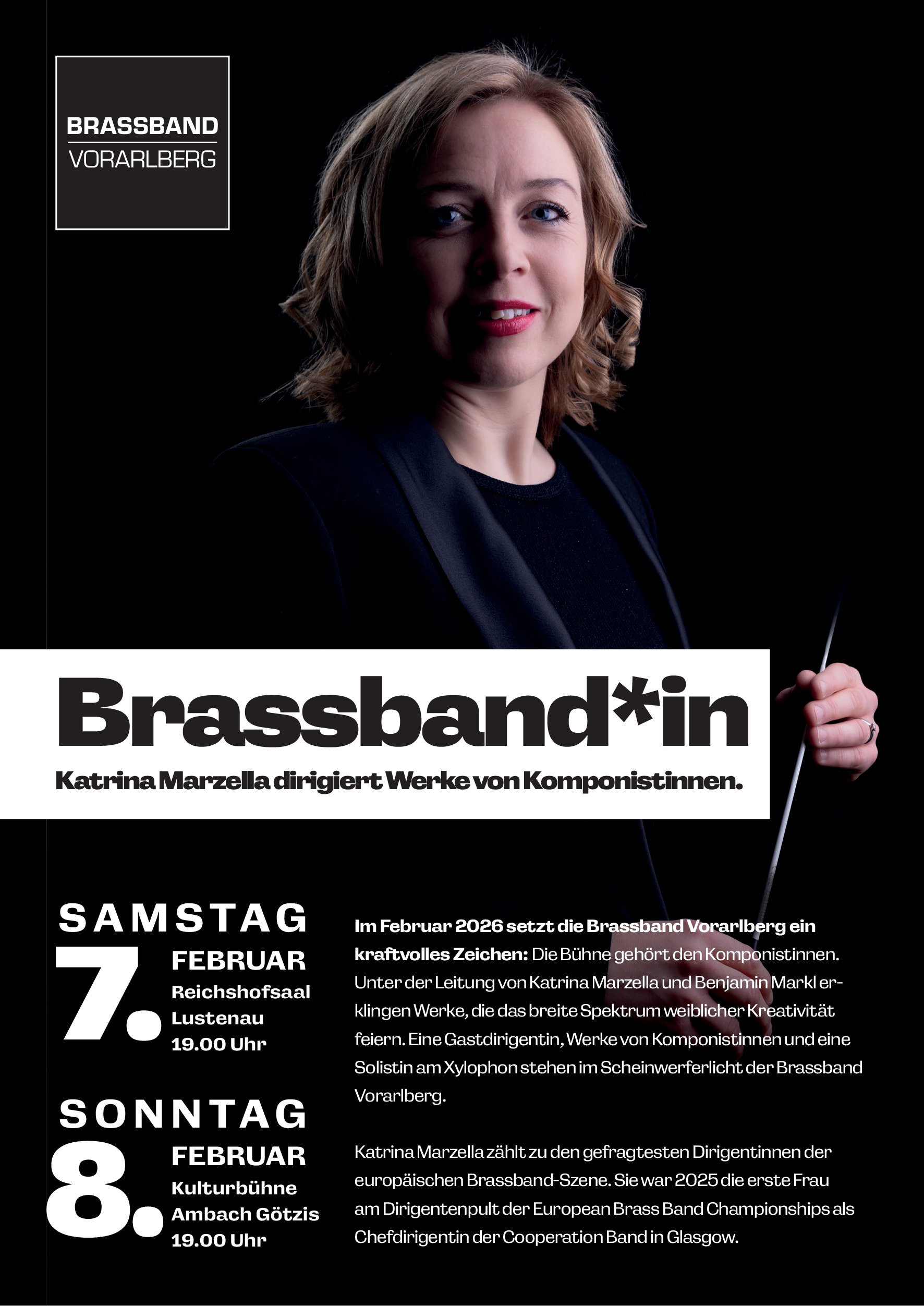 Brassband*in - Katrina Marzella dirigiert Werke von Komponistinnen.